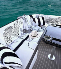 Load image into Gallery viewer, Terry Velvet stripes Cushions black and white