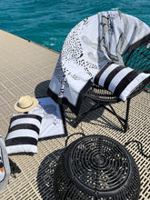 Load image into Gallery viewer, Terry Velvet stripes Cushions black and white