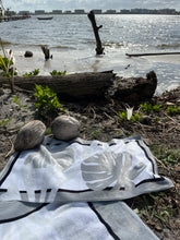 Load image into Gallery viewer, Mini beach towel - The garden of Matisse - Taupe-Black and white