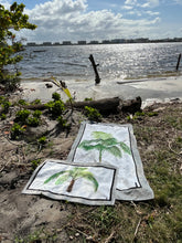Load image into Gallery viewer, Mini beach towel - Palm Tree #1 -taupe
