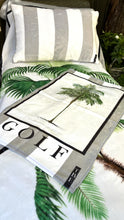 Load image into Gallery viewer, Golf towel - Botanic Palm Tree taupe
