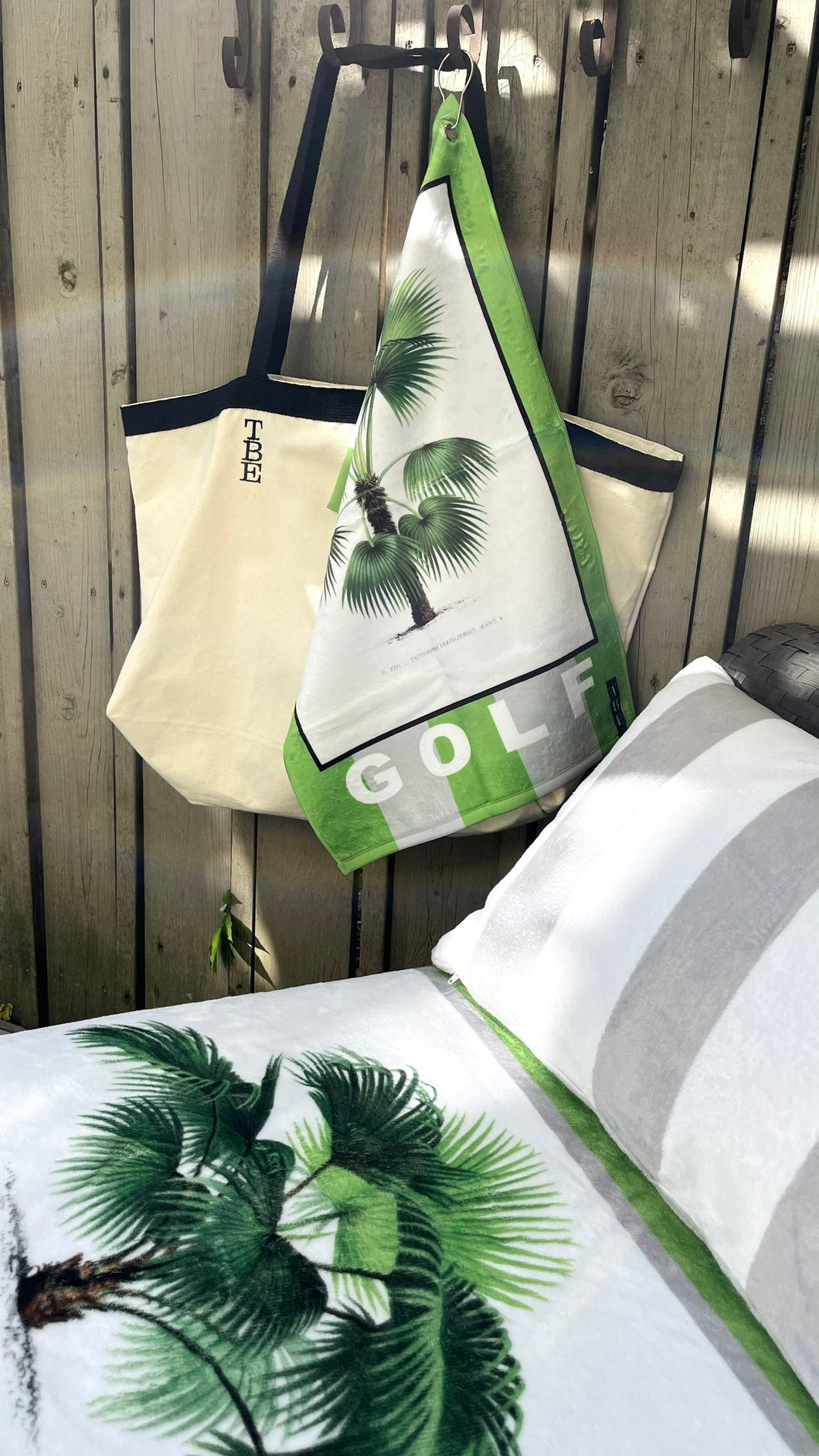 Golf towel - Botanic Palm Tree green