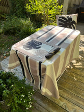 Load image into Gallery viewer, Tablecloth - taupe - large stipes
