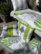 Load image into Gallery viewer, Mini beach towel - The garden of Matisse - Green-Taupe and white
