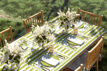 Load image into Gallery viewer, Tablecloth - green fine stipes
