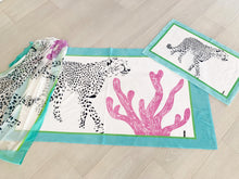 Load image into Gallery viewer, Mini beach towel - Cheetah Turquoise
