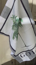 Load and play video in Gallery viewer, Golf towel - Botanic Palm Tree taupe
